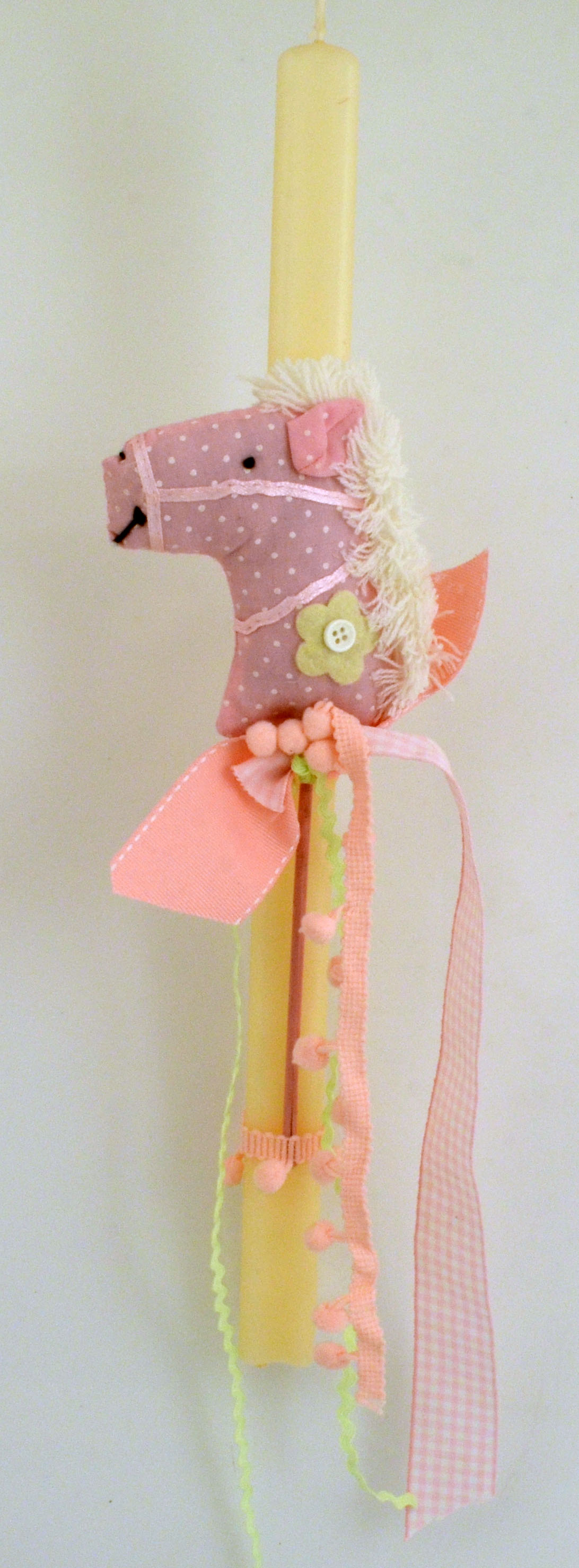 Easter Lampada Candle Kids with Toy Fabric Horse 40cm